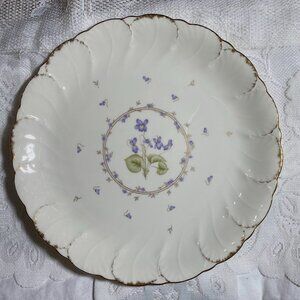 MIKASA “Tender Violets” Dinner Plate - Gold Rings, Embossed Scallop Trim